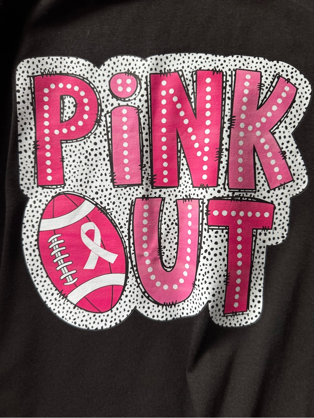 Breast Csncer Awareness Black Tee 'PINK OUT' —NWOT